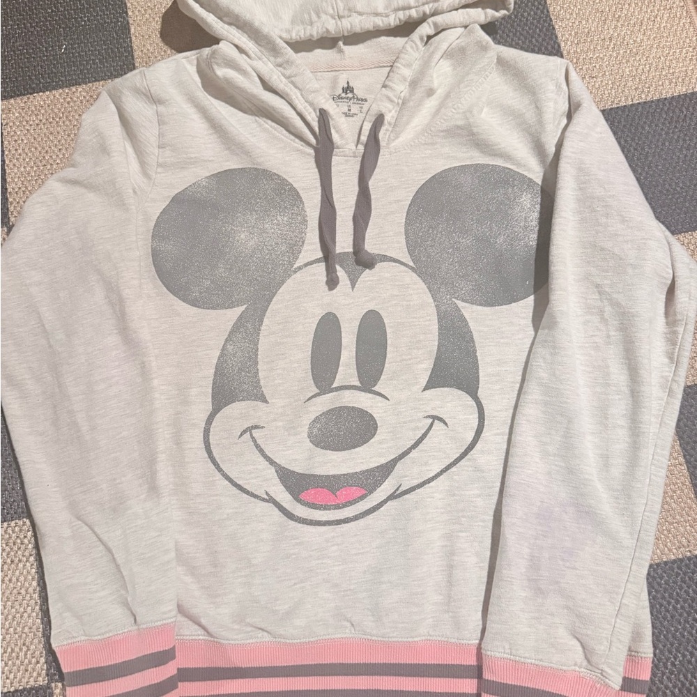 Disney Cream Hoodie with Gray Accents